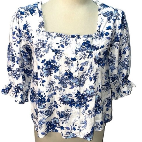cupcakes & cashmere Tops - Cupcakes & Cashmere Blue Floral Women's Top